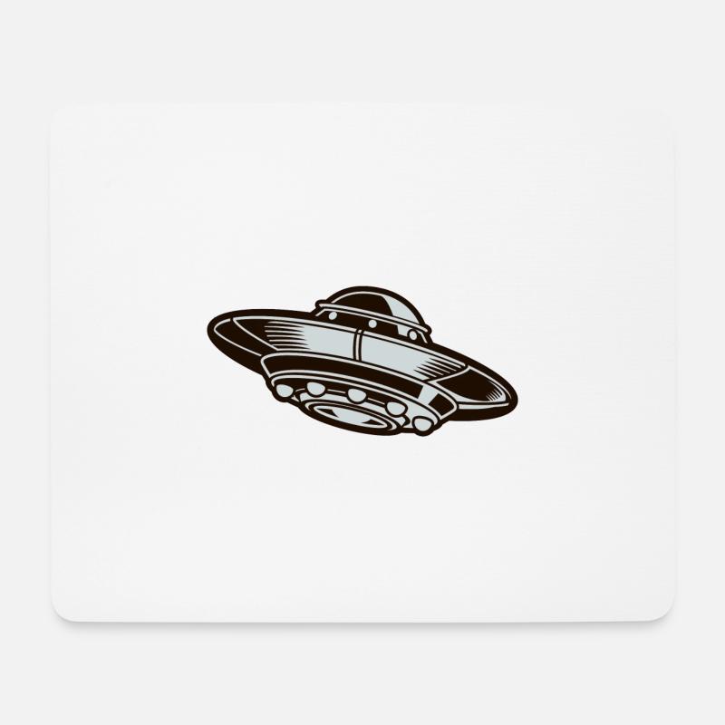 Ufo Untertasse Alien - Mousepad (Querformat) - Weiß
