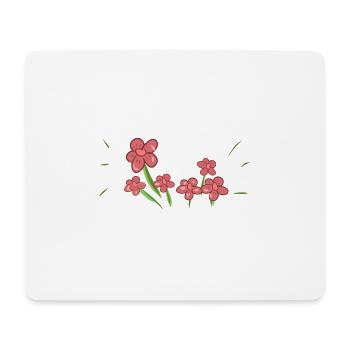 kleine rote blumen pflanzen natur - Mousepad (Querformat) - Weiß - Vorne