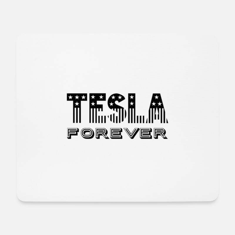 Tesla forever Black - Mousepad (Querformat) - Weiß