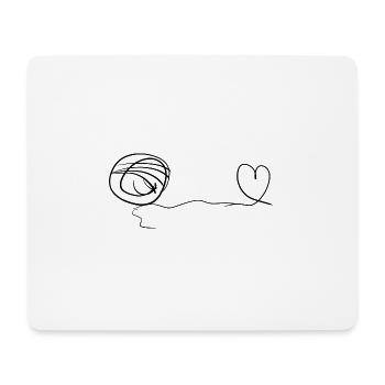 line thread heart love loop - Mouse Pad (horizontal) - white - Front