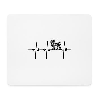 Herzschlag für Elegante Löwen Style Tattoo - Mousepad (Querformat) - Weiß - Vorne