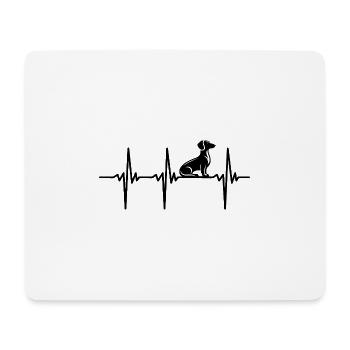 Battement de cœur pour les chiens teckels fidèles - Tapis de souris (format paysage) - blanc - Devant