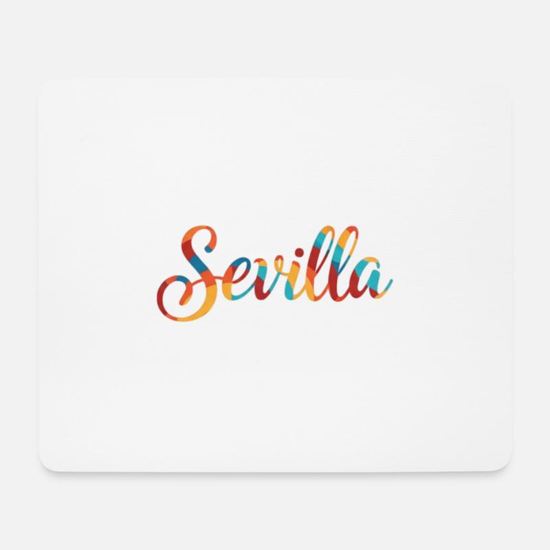 Écriture arc-en-ciel de Séville - Tapis de souris (format paysage) - blanc
