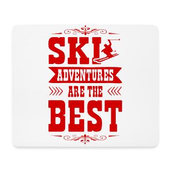 Aventures de ski - Tapis de souris (format paysage) - blanc - Devant