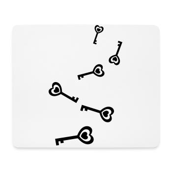 Mariage au cœur clé - Tapis de souris (format paysage) - blanc - Devant