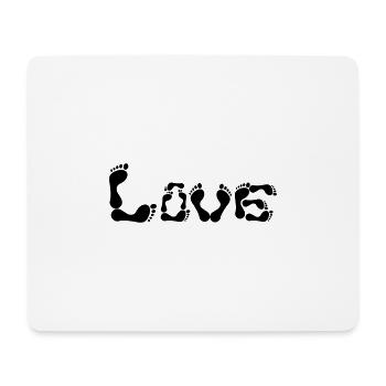 Barefoot Love Footprints color selectable - Mouse Pad (horizontal) - white - Front