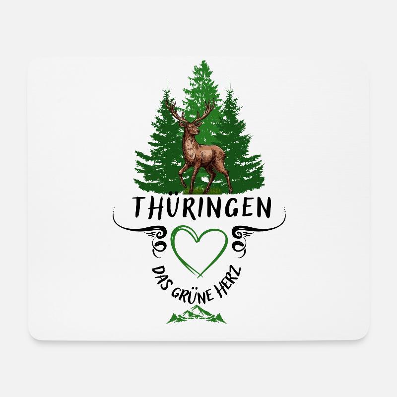 Thüringen das grüne Herz Deutschlands - Mousepad (Querformat) - Weiß