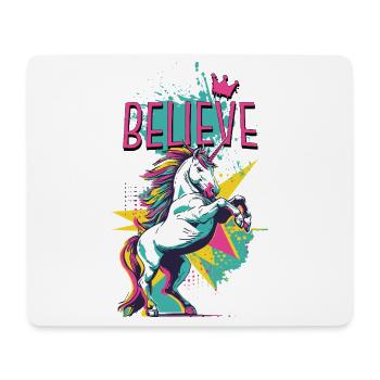 Licorne Foi Vintage Rétro Coloré Moderne Tendance - Tapis de souris (format paysage) - blanc - Devant