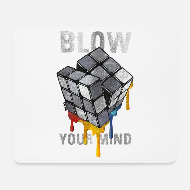 Rubik's Cube Blow Your Mind - Mouse Pad (horizontal) - white
