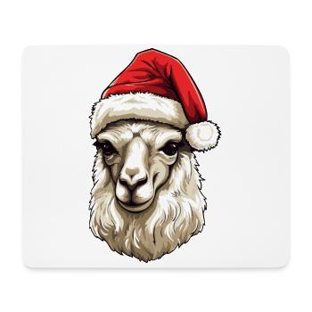 Alpaca Head Llama Christmas Portrait - Mouse Pad (horizontal) - white - Front