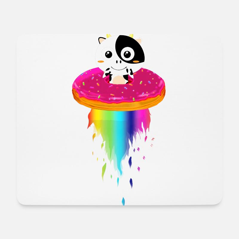 Horni hebt ab_Donutraumschiff - Mousepad (Querformat) - Weiß