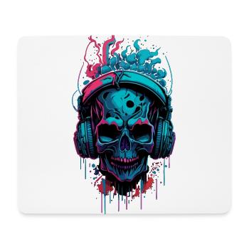 Graffiti Headphone Skull - Mousepad (Querformat) - Weiß - Vorne