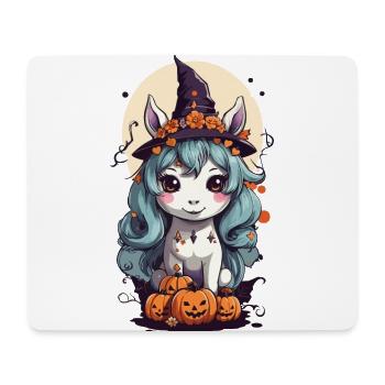 Magical witch pony cute Halloween design - Mouse Pad (horizontal) - white - Front