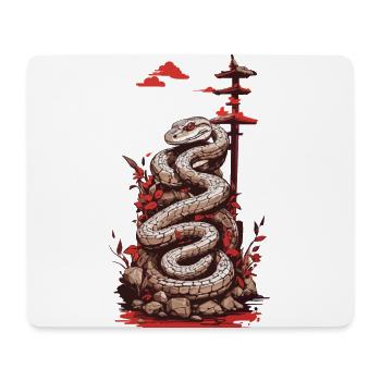 Traditional Japanese tattoo snake design - Mouse Pad (horizontal) - white - Front