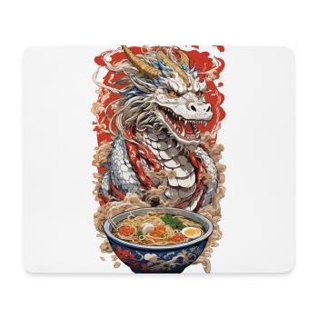 Anime Dragon & Ramen Soupes de nouilles Magic - Tapis de souris (format paysage) - blanc - Devant