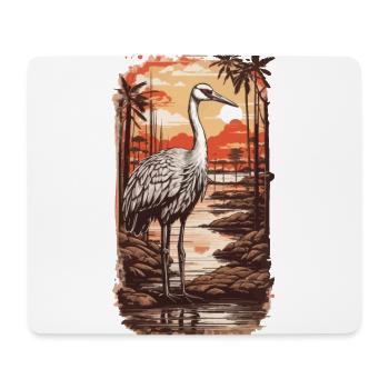 African Stork Aesthetic & Nature Bird Design - Mouse Pad (horizontal) - white - Front