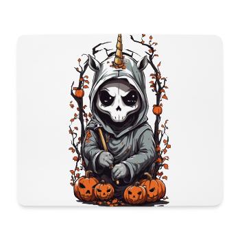 Kawaii Licorne Grim Reaper Halloween sort - Tapis de souris (format paysage) - blanc - Devant