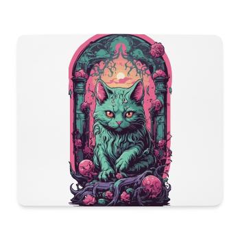 Gloomy Gothic Cat Halloween Aesthetic Cats - Mouse Pad (horizontal) - white - Front