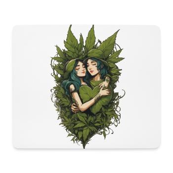 Nature-loving couple of plants streetwear design - Mouse Pad (horizontal) - white - Front