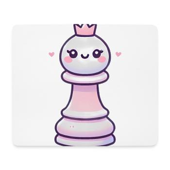 Adorable design de reine d’échecs kawaii - Tapis de souris (format paysage) - blanc - Devant
