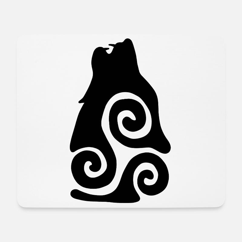 Wolf Tribal Heulen - Mousepad (Querformat) - Weiß