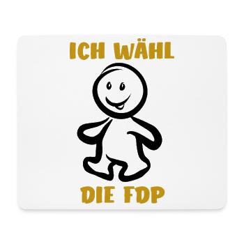 Ich wähl die FDP - Wähler - Stimme - Mousepad (Querformat) - Weiß - Vorne