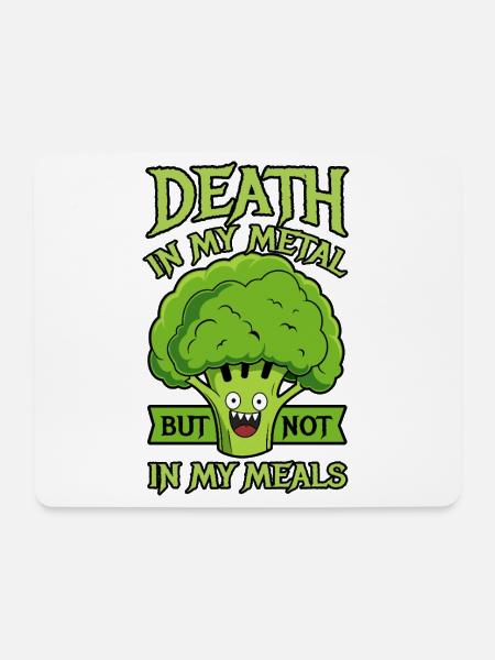 Death in my metal but not in my meals - Vegan - Mousepad (Querformat) - Weiß