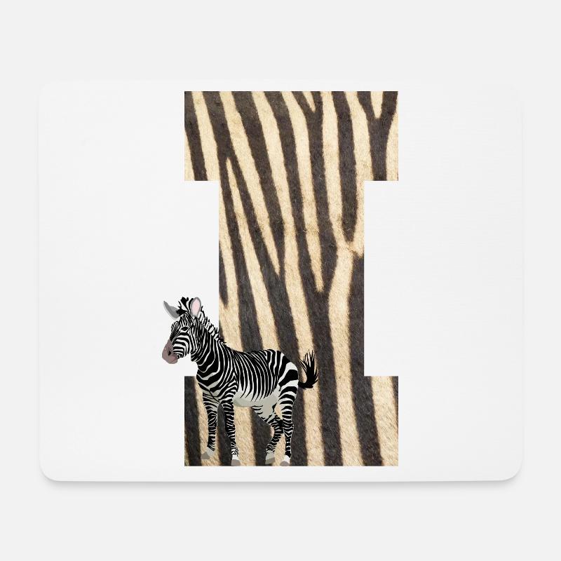 zebra i - Mousepad (Querformat) - Weiß