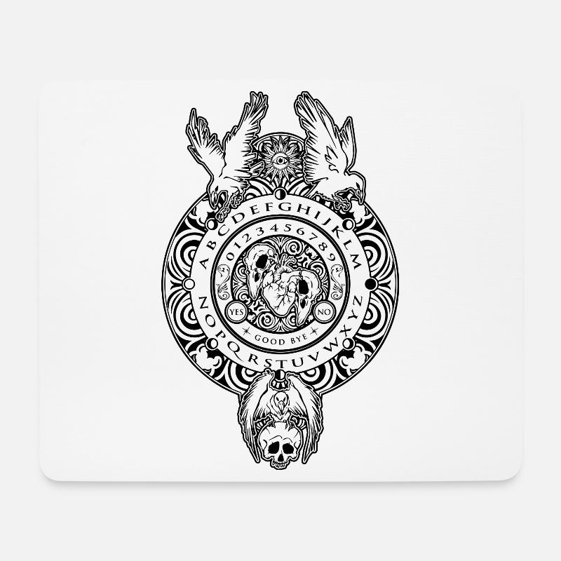 Spirit Board & Planchette Halloween Krähe - Mousepad (Querformat) - Weiß