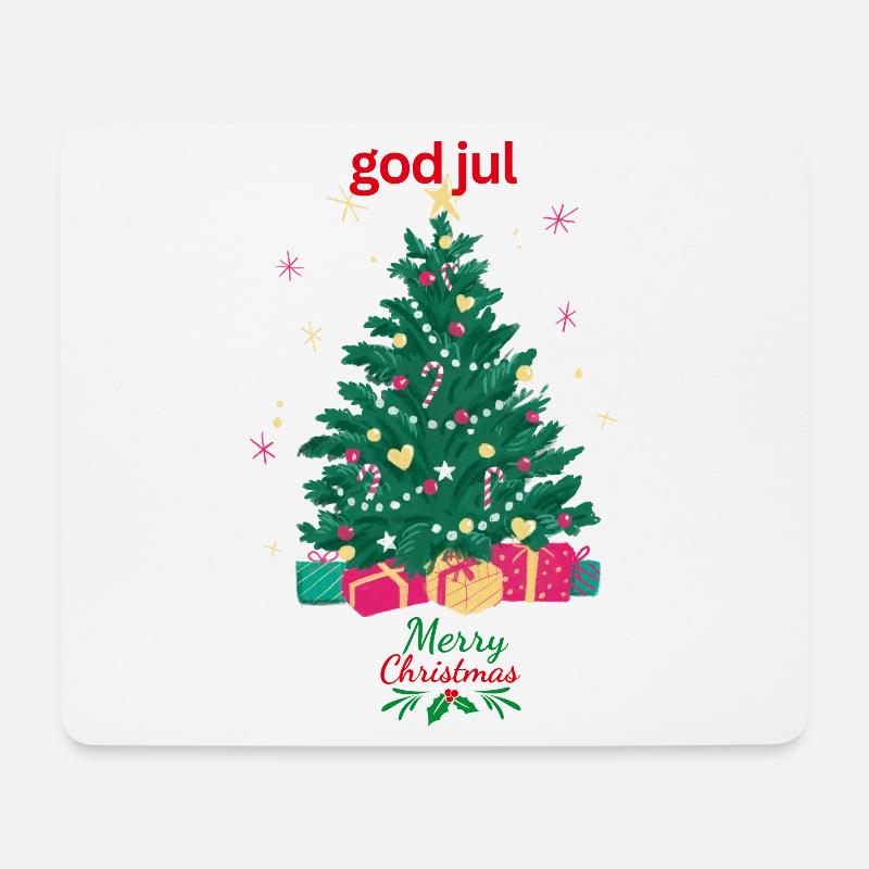 god jul Merry Christmas T-Shirt - Mousepad (Querformat) - Weiß
