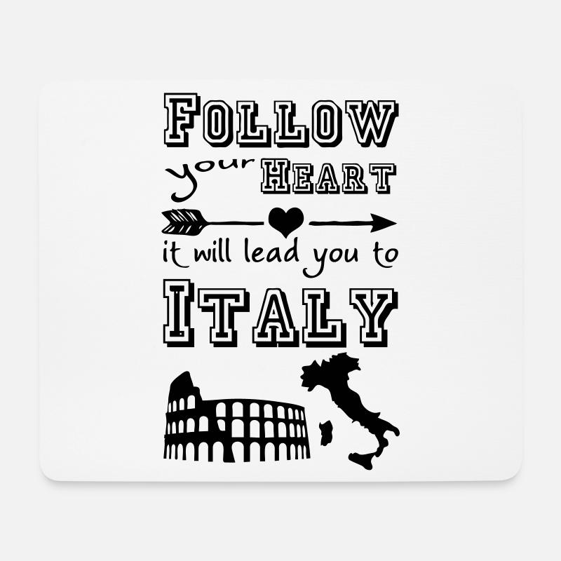 Heart leads you to Italy Italien Geschenk - Mousepad (Querformat) - Weiß