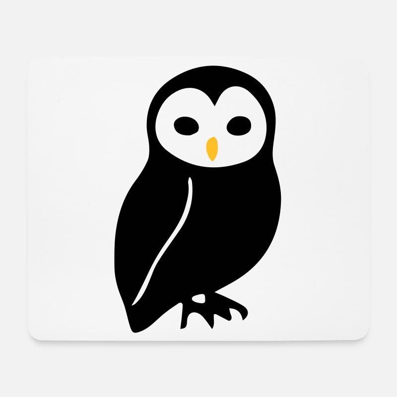 Eule - Mousepad (Querformat) - Weiß