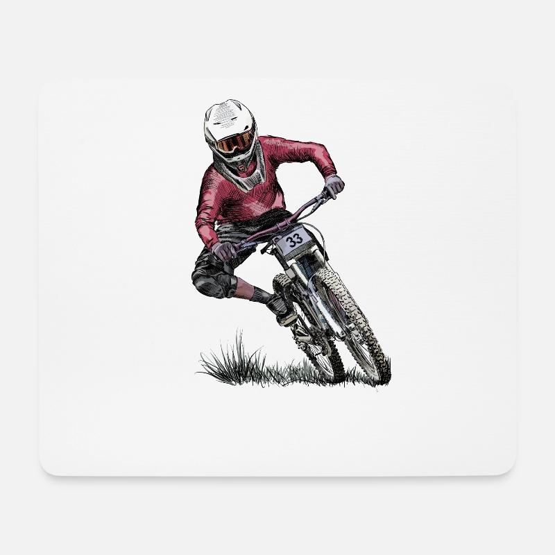 Mountainbike - Mousepad (Querformat) - Weiß