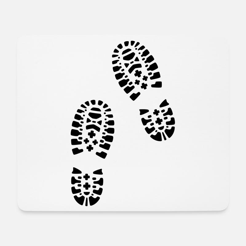 Wandern, Fußabdrücke, Hiking, footprints - Mousepad (Querformat) - Weiß