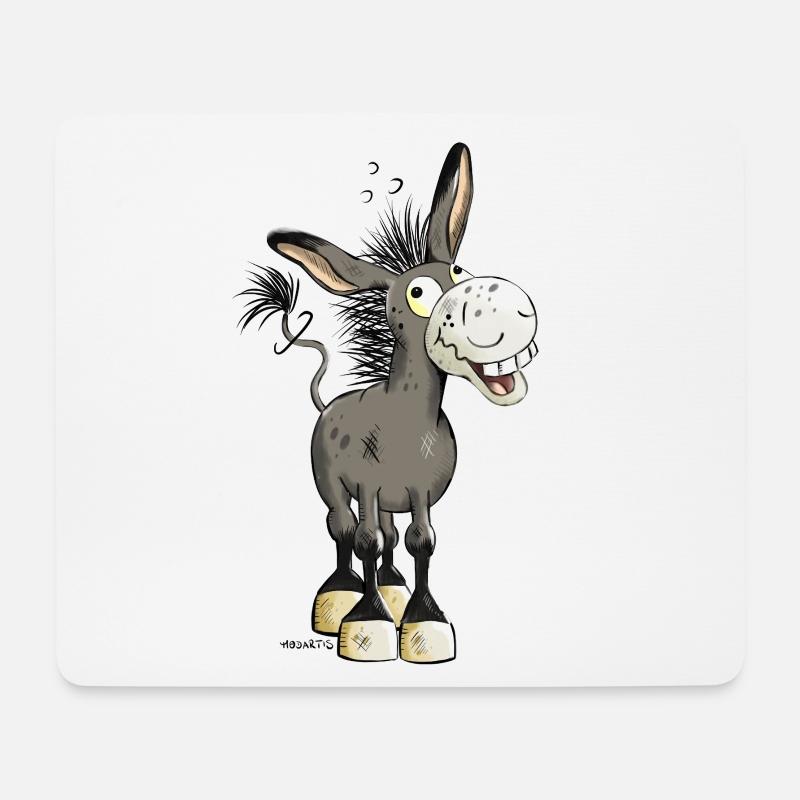 Witziger Esel - Mousepad (Querformat) - Weiß