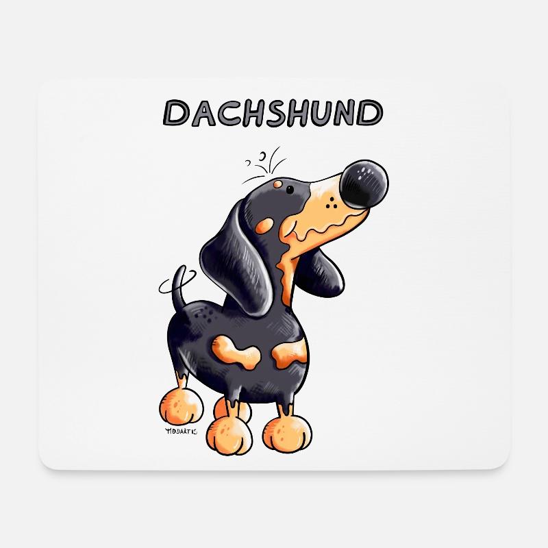 Knuffiger Dackel - Mousepad (Querformat) - Weiß