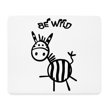 Be Wild Zèbre - Tapis de souris (format paysage) - blanc - Devant