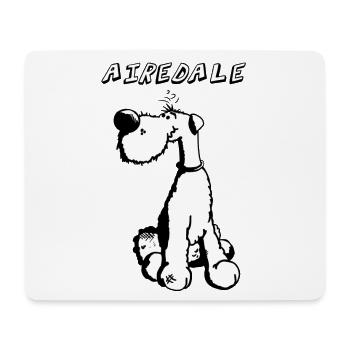 Happy Airedale Terrier - Tapis de souris (format paysage) - blanc - Devant