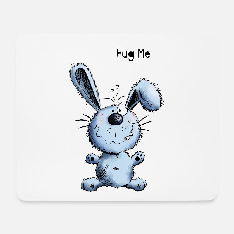 Hug Me Hase - Mousepad (Querformat) - Weiß