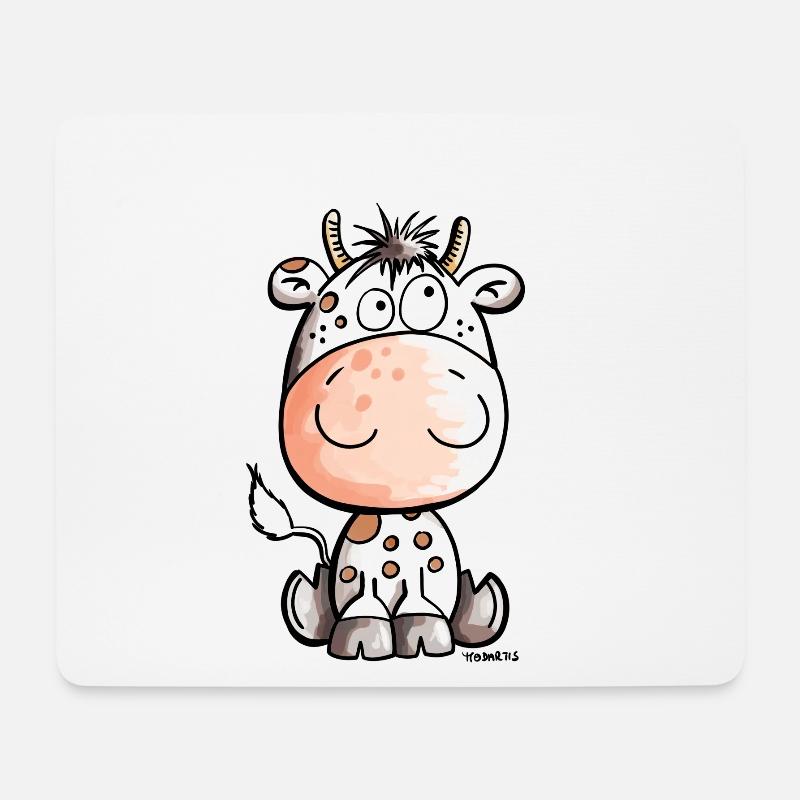 Mooo Cow - Veau - Bébé - Cadeaux - Animaux - Tapis de souris (format paysage) - blanc