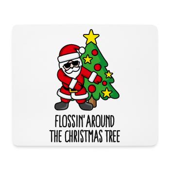 Flossin' around the Christmas tree Weihnachtsmann - Mousepad (Querformat) - Weiß - Vorne