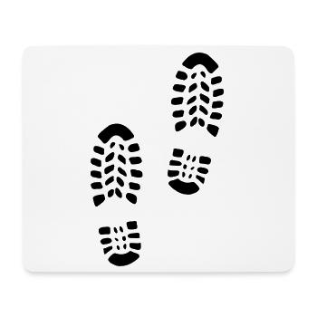 Fußstapfen Fußabdruck des Wandererlogos für wan - Mousepad (Querformat) - Weiß - Vorne
