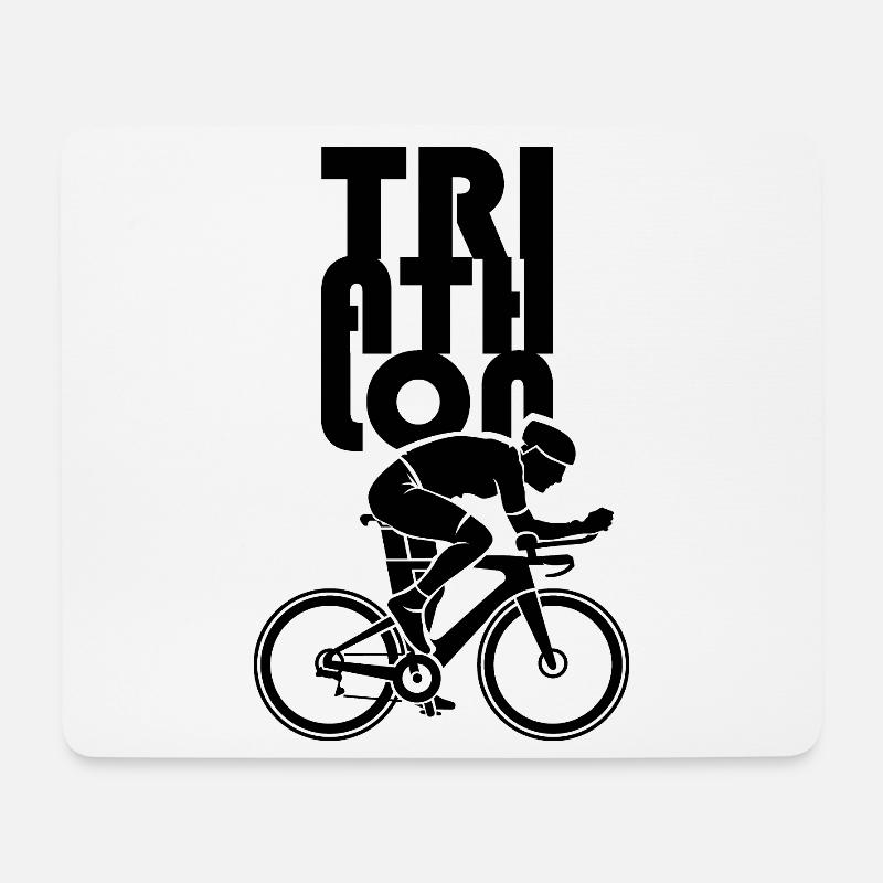 triathlon Athlet bike man symbol Logo icon - Mousepad (Querformat) - Weiß