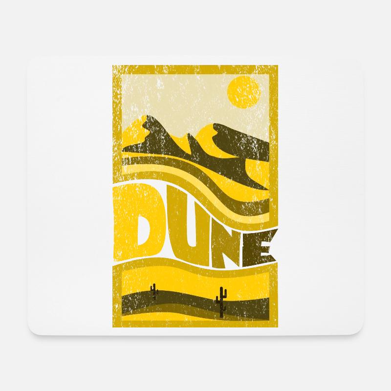 Wüstenlandschaft mit Sonnen und Dünen - Mousepad (Querformat) - Weiß