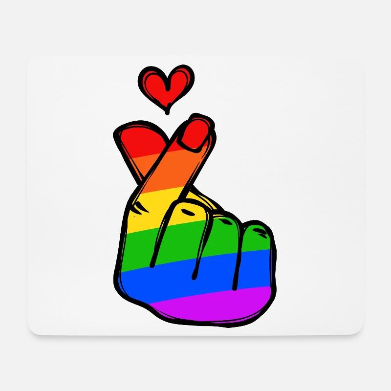 Regenbogen Herz Liebe Frieden Leidenschaft - Mousepad (Querformat) - Weiß