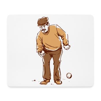 Un joueur de boule lance des boules de pétanque tenue de pétanque - Tapis de souris (format paysage) - blanc - Devant