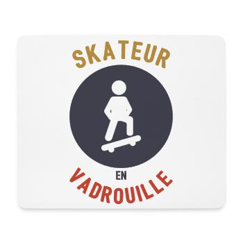Skateboarder in Mop - Mouse Pad (horizontal) - white - Front