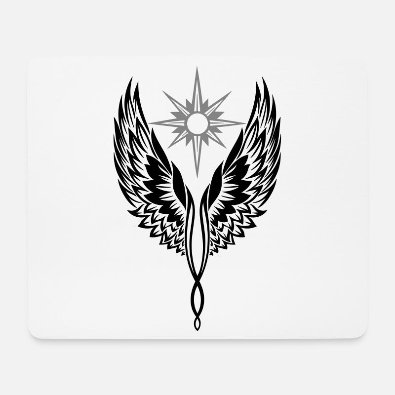 Engelsflügel Engel Flügel Erzengel - Mousepad (Querformat) - Weiß