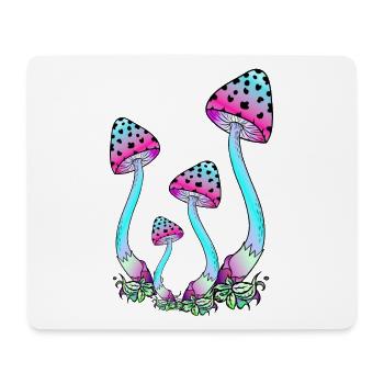 Champignons de couleur néon, art des champignons psychédéliques - Tapis de souris (format paysage) - blanc - Devant