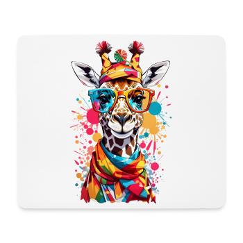 Coole Giraffe - Mousepad (Querformat) - Weiß - Vorne